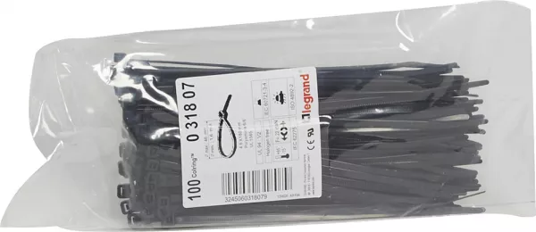 legrand-collier colring largeur 4,6mm - longueur 180mm - sachet de 100 pi�ces - noir (031807)