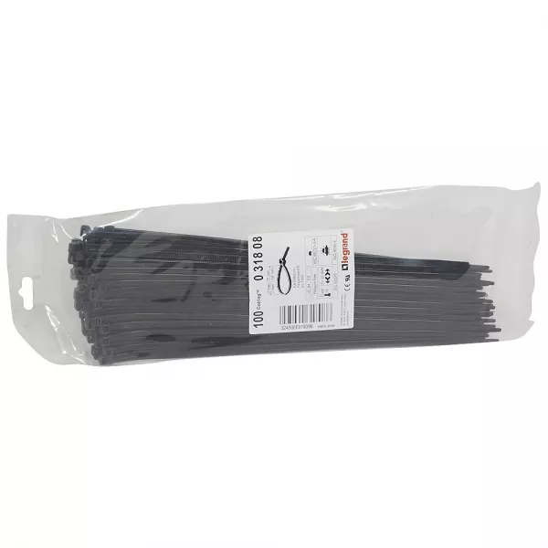 legrand-collier colring largeur 4,6mm - longueur 280mm - sachet de 100 pi�ces - noir (031808)