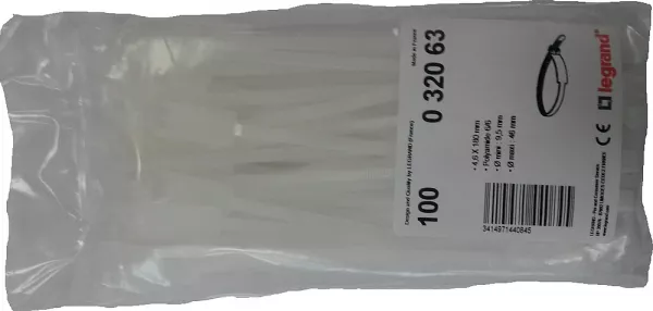 legrand-collier identific colring - dent int polyamide 6/6 - l 4,6 - l 180 - incolore (032063)