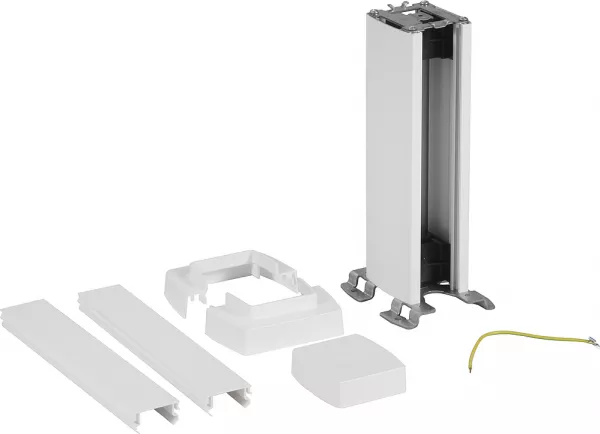 legrand-colonnette clippage direct 1 compart 2 faces h. 0,30m couv pvc corps alu - blanc (653000)