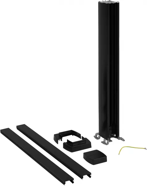 legrand-colonnette clippage direct 1 compart 2 faces h. 0,68m couv pvc corps alu - noir (653005)