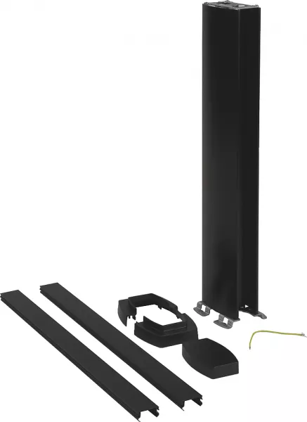 legrand-colonnette clippage direct 2 compart h. 0,68m couvercle pvc corps en alu - noir (653025)