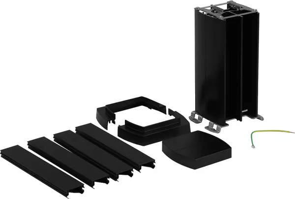 legrand-colonnette clippage direct 4 compart h. 0,30m couvercle pvc - corps alu - noir (653042)