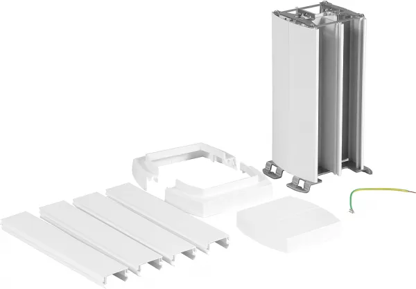 legrand-colonnette clippage direct 4 compart h. 0,30m couvercle pvc et corps alu - blanc (653040)