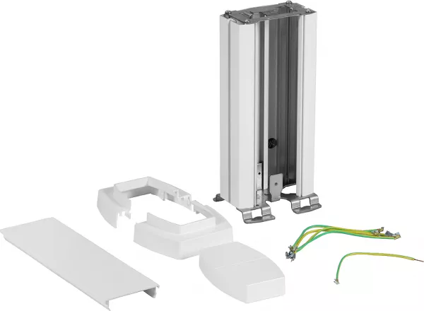 legrand-colonnette universelle 1 compart hauteur 0,30m couvercle et corps en alu - blanc (653100)