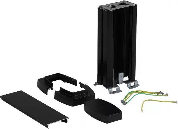 legrand-colonnette universelle 1 compart hauteur 0,30m couvercle et corps en alu - noir (653102)