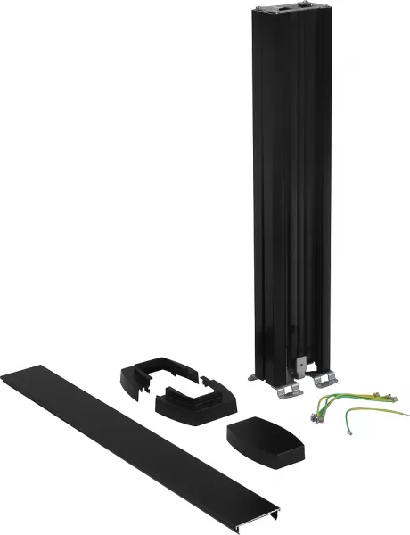 legrand-colonnette universelle 1 compart hauteur 0,68m couvercle et corps en alu - noir (653105)