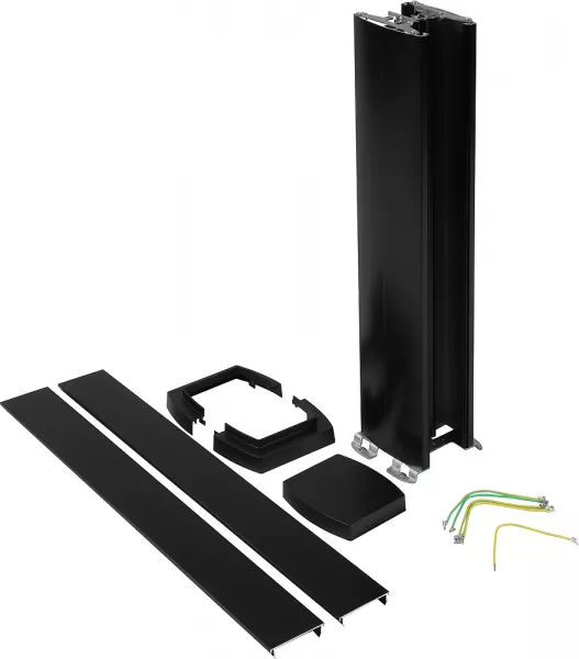 legrand-colonnette universelle 2 compart hauteur 0,68m couvercle et corps en alu - noir (653125)