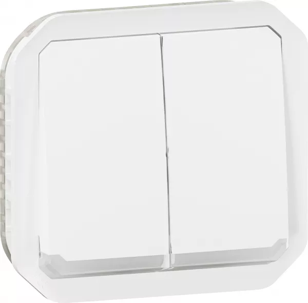 legrand-commande double interrupteur ou poussoir lumineux plexo composable blanc (069626l)