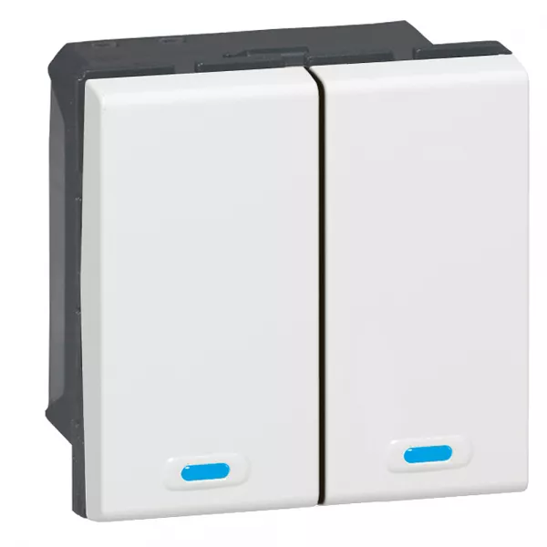 legrand-commande filaire bus knx mosaic avec 2 touches � 2 appuis - blanc (078494)