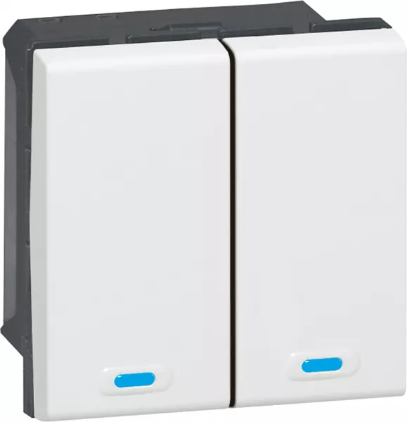 legrand-commande filaire bus knx mosaic avec 2 touches � 4 appuis - blanc (078496)