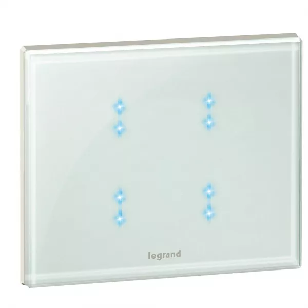 legrand-commande filaire tactile bus knx c�liane avec 4 touches - verre kaolin (067572)