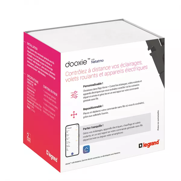 legrand-commande sans fils d�part/arriv�e dooxie with netatmo sans plaque alu (600185a)