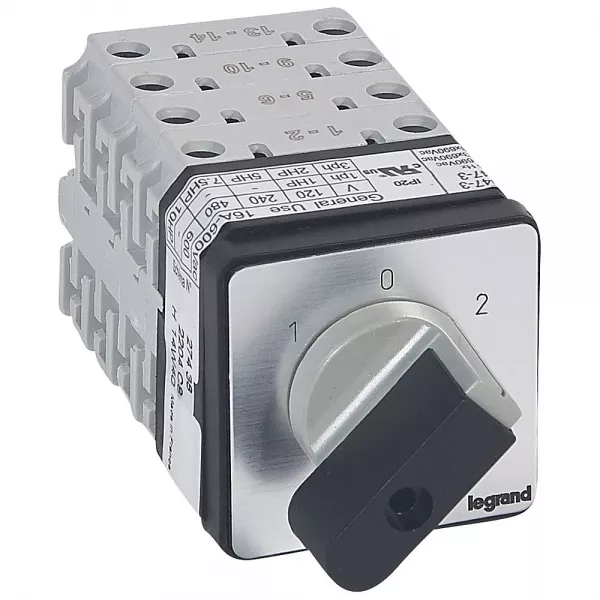 legrand-commutateur - inverseur avec arr�t 45� - pr 17 - 4p - 8 contacts - fixation vis (027438)