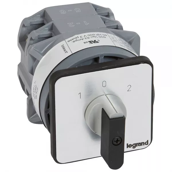legrand-commutateur - inverseur avec arr�t 45� - pr 63 - 2p - 4 contacts - fixation vis (027456)