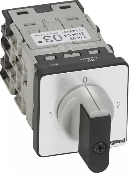 legrand-commutateur - inverseur avec arr�t 90�- pr 12 - 4p - 8 contacts - fixation vis (027493)