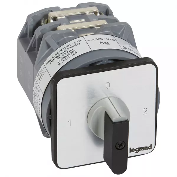 legrand-commutateur - inverseur avec arr�t 90�- pr 40 - 2p - 4 contacts - fixation vis (027496)