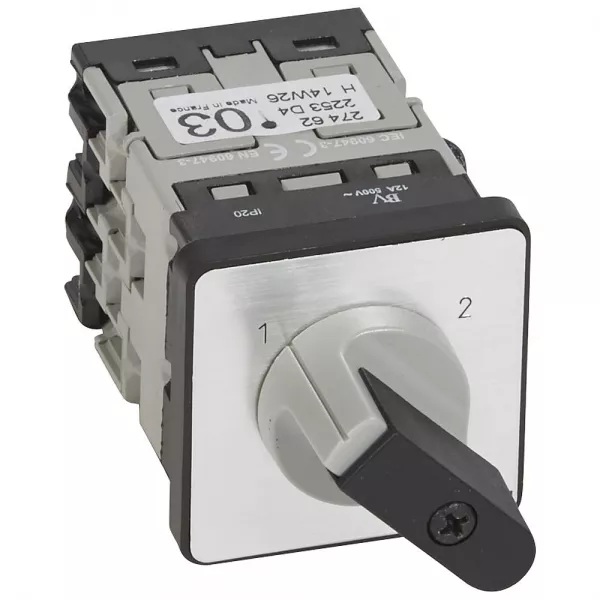 legrand-commutateur - inverseur sans arr�t - pr 12 - 3p - 6 contacts - fixation vis (027462)