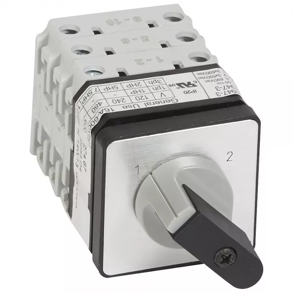 legrand-commutateur - inverseur sans arr�t - pr 17 - 3p - 6 contacts - fixation vis (027467)