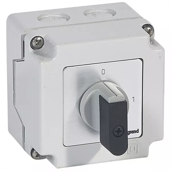 legrand-commutateur � cames inter marche/arr�t pr12 - 3p - 3 contacts - bo�tier 76x76mm (027712)