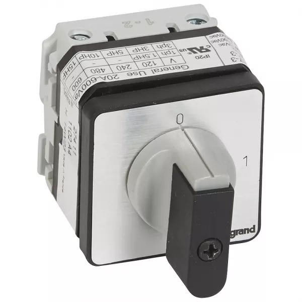 legrand-commutateur � cames inter marche/arr�t pr21 2p 2 contacts fixation vis sur porte (027411)