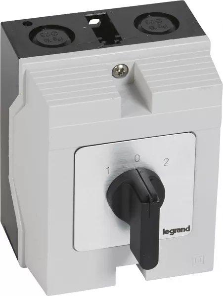 legrand-commutateur � cames inverseur - arr�t 45� pr12 -2p -4 contacts -bo�tier 96x120mm (027726)
