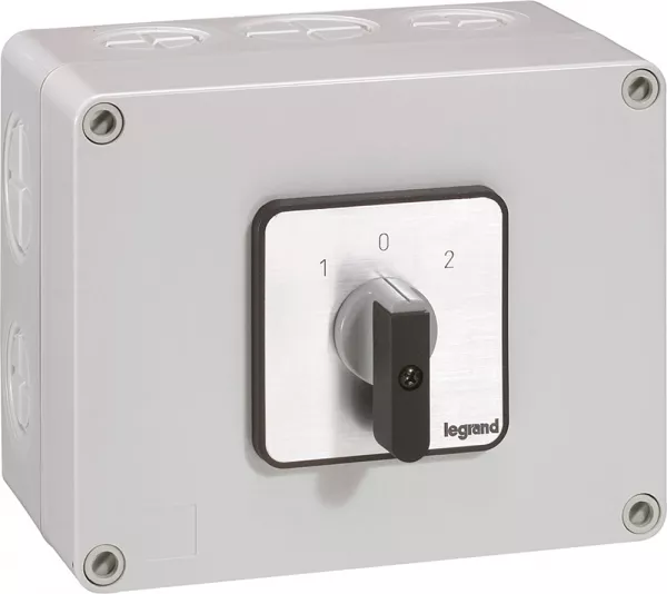 legrand-commutateur � cames inverseur - arr�t 45� pr40 2p 4 contacts - bo�tier 135x70mm (027746)