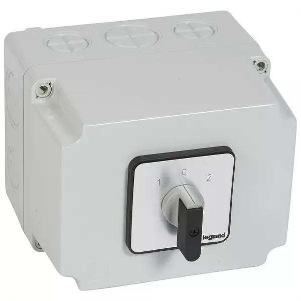 legrand-commutateur � cames inverseur - arr�t 45� pr40 4p 8 contacts - bo�tier 135x70mm (027748)