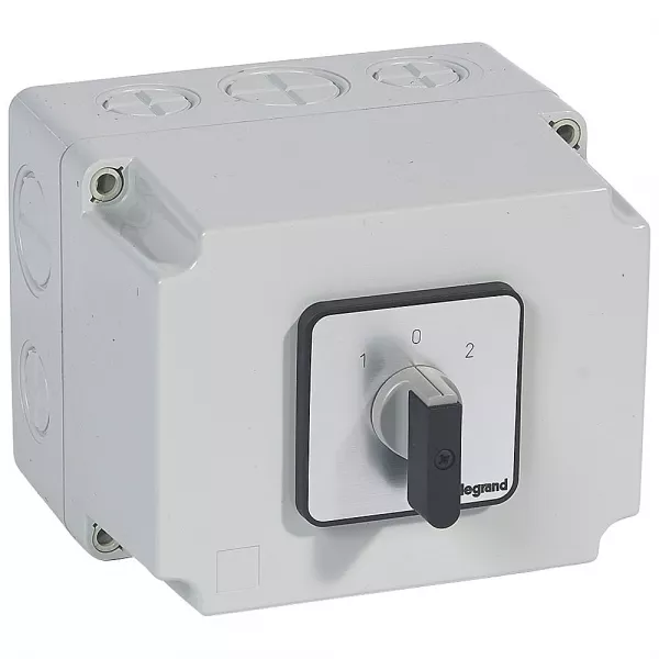 legrand-commutateur � cames inverseur - arr�t 45� pr63 -3p -6 contacts -bo�tier 135x70mm (027752)