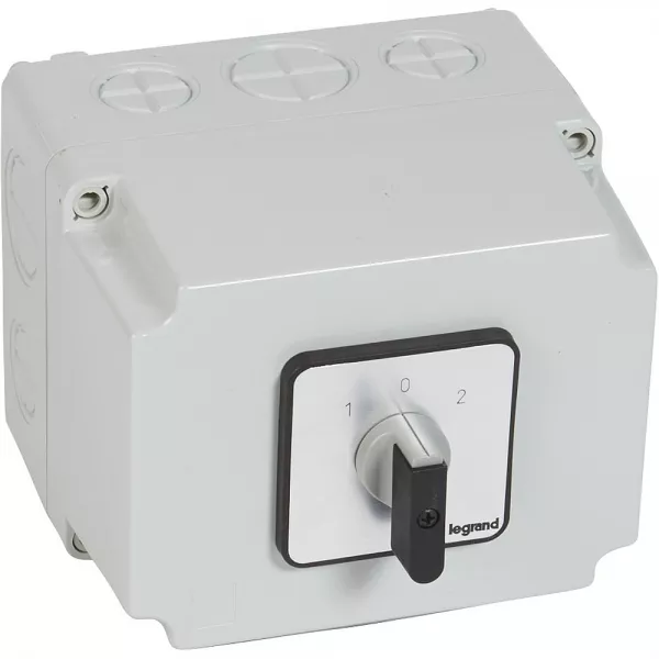 legrand-commutateur � cames inverseur - arr�t 45� pr63 4p 8 contacts - bo�tier 135x70mm (027753)