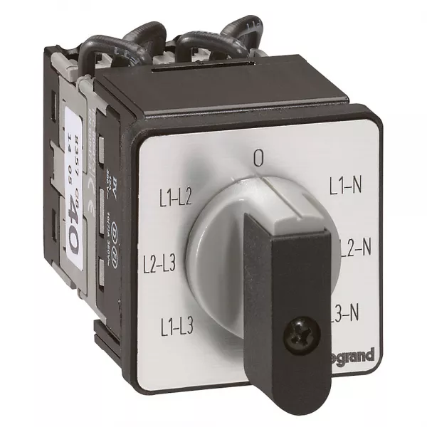 legrand-commutateur de mesure - voltm�tre avec neutre - pr 12 - 6 contacts - fix �22 (027562)