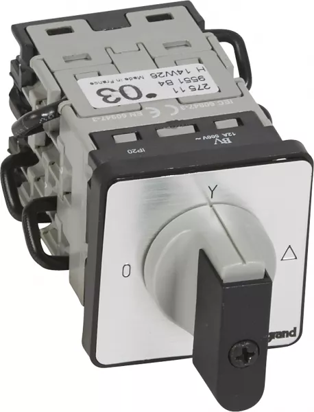 legrand-commutateur moteur 3p - d�marreur 1 vitesse - pr 12 - 8 contacts - fixation vis (027511)
