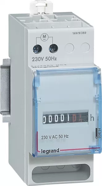 legrand-compteur horaire totalisateur affichage num�rique - 230v~ - 50hz - 2 modules din (004694)