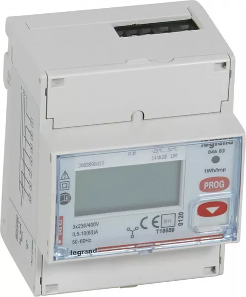 legrand-compteur triphas� emdx� mid - raccordement direct 63a - 4 modules sortie rs485 (004683)