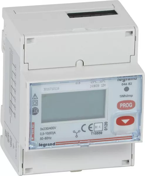 legrand-compteur triphas� emdx� mid raccordement direct 63a sortie impulsion - 4 modules (004682)