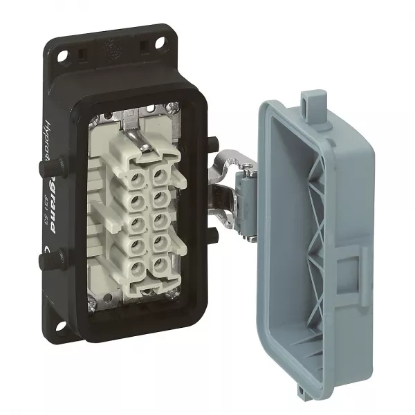 legrand-connecteur multip�les embase femelle encastr�e -volet m�tal hypra 16a 500v 10p+t (053153)