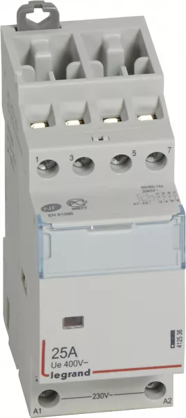 legrand-contacteur de puissance bobine 230v~ - 4p - 400v~~ - 25 a - 4 o - 2 modules (412536)