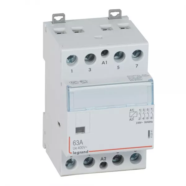 legrand-contacteur de puissance bobine 230v~ - 4p - 400v~~ - 63a - 4f - 3 modules (412541)