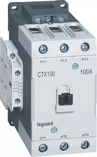 legrand-contacteur de puissance ctx� 100 - 3p - 100a - bornes � cage - 2no+2nf - 48v= (416233)