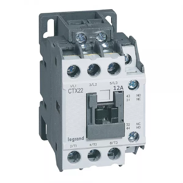 legrand-contacteur de puissance ctx� 22 - 3p - 12a - bornes � vis - 1no+1nf - 24v= (416091)