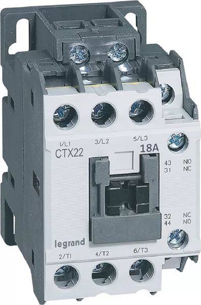 legrand-contacteur de puissance ctx� 22 - 3p - 18a - bornes � vis - 1no+1nf - 48v= (416103)