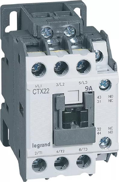 legrand-contacteur de puissance ctx� 22 - 3p - 9a - bornes � vis - 1no+1nf - 110v~ (416084)