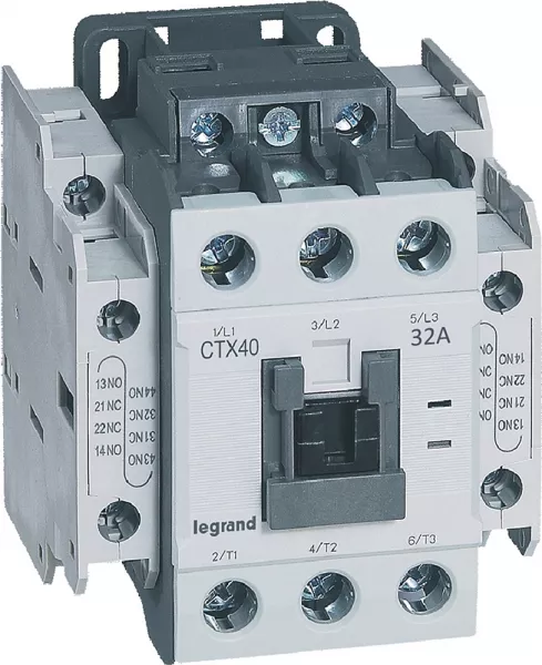 legrand-contacteur de puissance ctx� 40 - 3p - 32a - bornes � vis - 2no+2nf - 24v~ (416120)