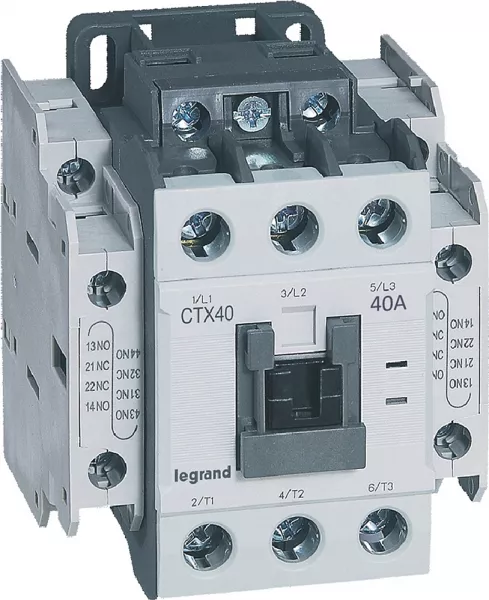 legrand-contacteur de puissance ctx� 40 - 3p - 40a - bornes � vis - 2no+2nf - 24v~ (416130)