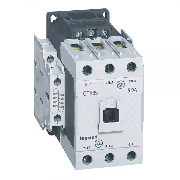 legrand-contacteur de puissance ctx� 65 - 3p - 50a - bornes � cage - 2no+2nf - 380v~ (416158)