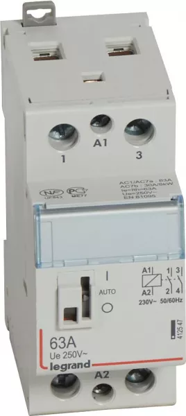 legrand-contacteur de puissance cx� bobine 230v~ - 2p 250v~ - 63a - 2f - 2 modules (412547)