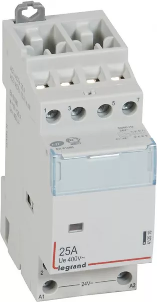 legrand-contacteur de puissance cx� bobine 24 v~ sans commande manuelle -4p/400v~- 25a (412510)