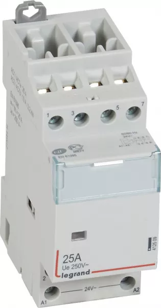 legrand-contacteur de puissance cx� bobine 24 v~ sans commande manuelle -4p/400v~/25a (412509)