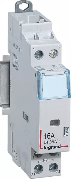 legrand-contacteur de puissance cx� bobine 24v~ -sans commande manuelle-2p/250v~-16a-o+f (412503)