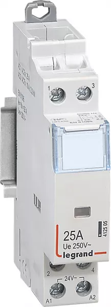 legrand-contacteur de puissance cx� bobine 24v~ -sans commande manuelle-2p/250v~-25a-2f (412505)